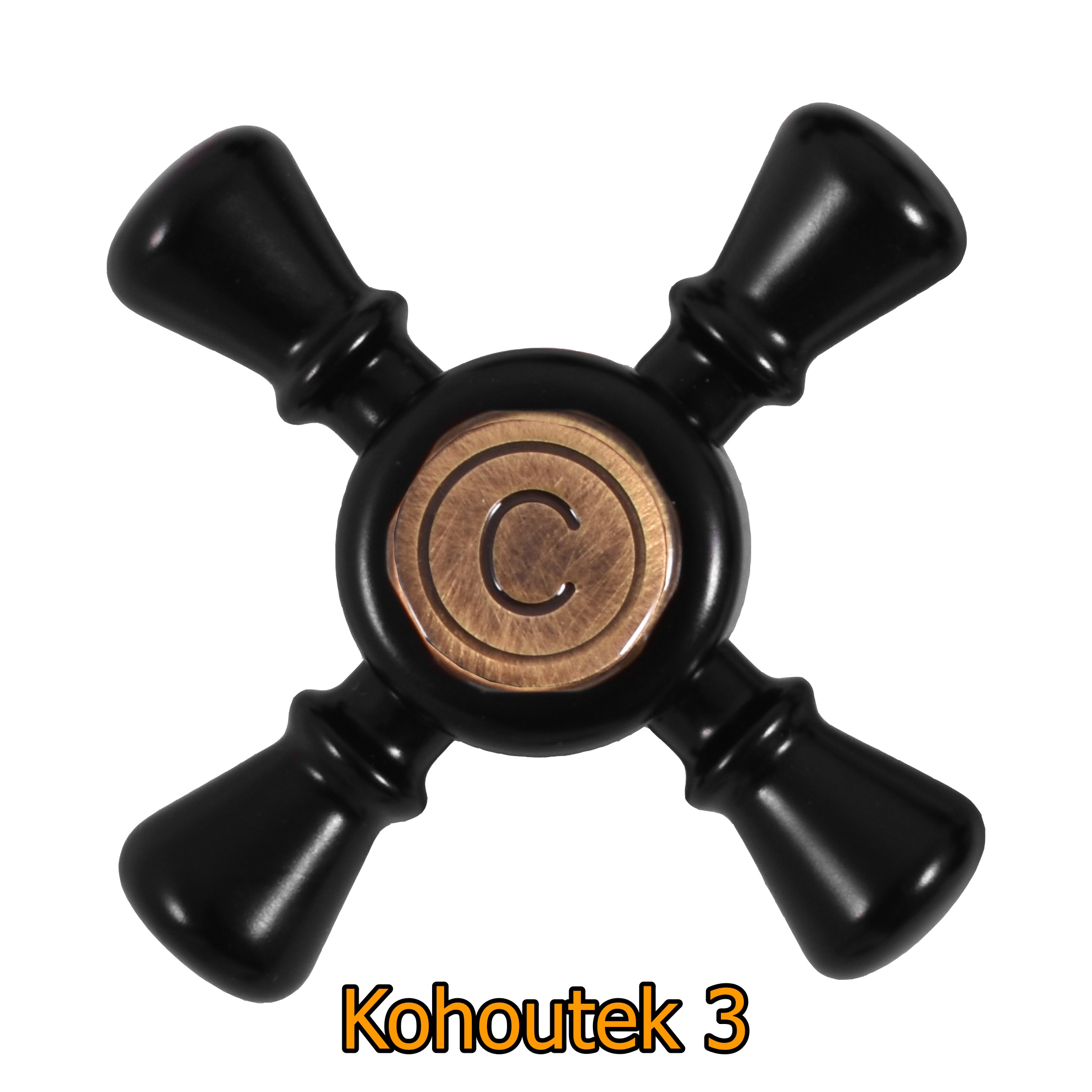 Levně Český výrobce Kuchyňská vodovodní baterie RUSTIK-05 černá matná/stará mosaz Typ kohoutku: Kohoutek III