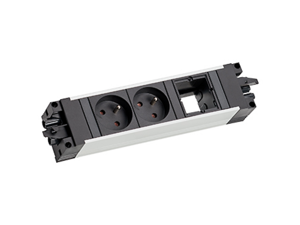 Levně BACHMANN Zásuvková jednotka STEP ALU 1x uživ. modul, 2x 230V 906.002