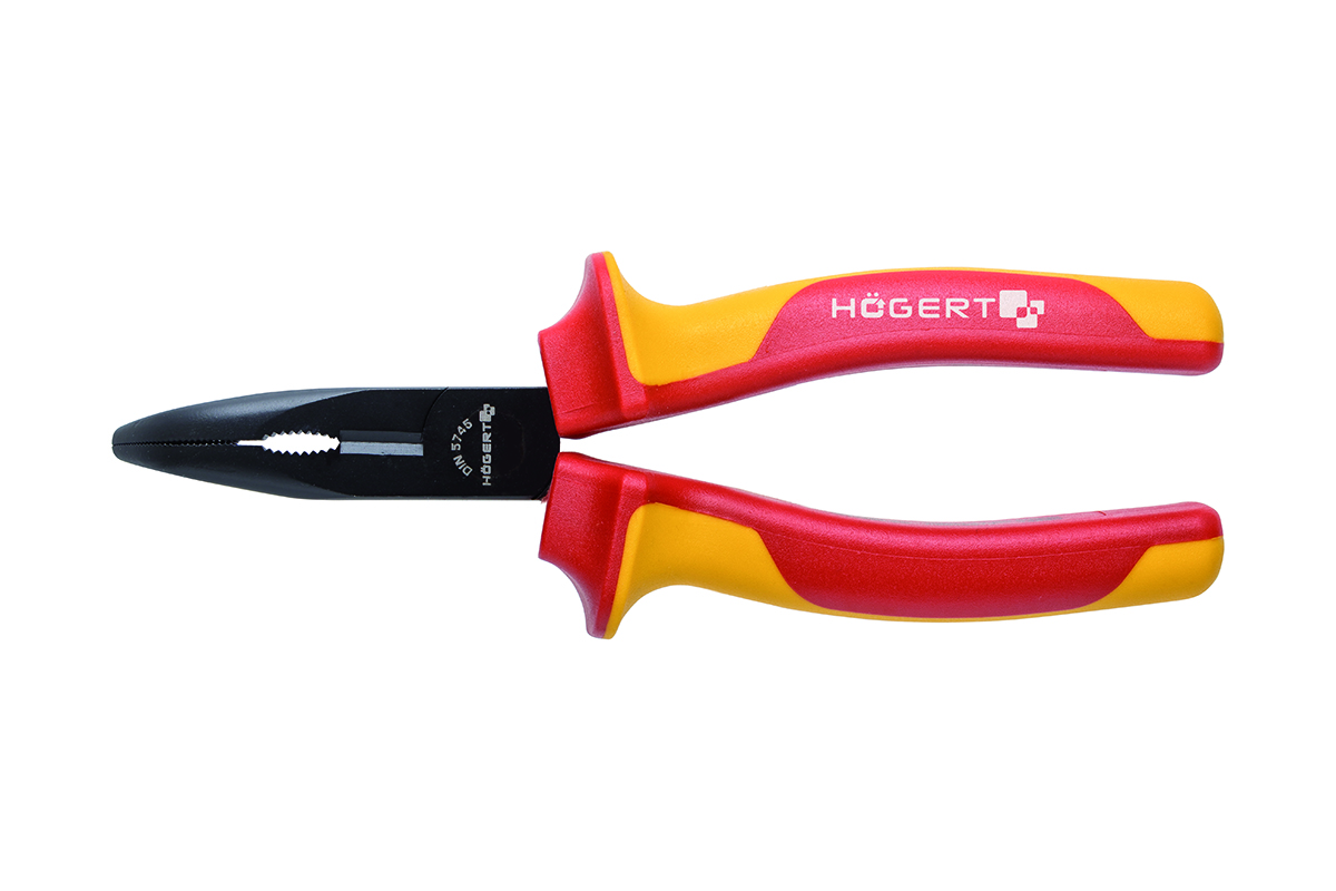 Kleště dlouhé ohnuté 1000 V HOGERT Délka kleští (mm): 160