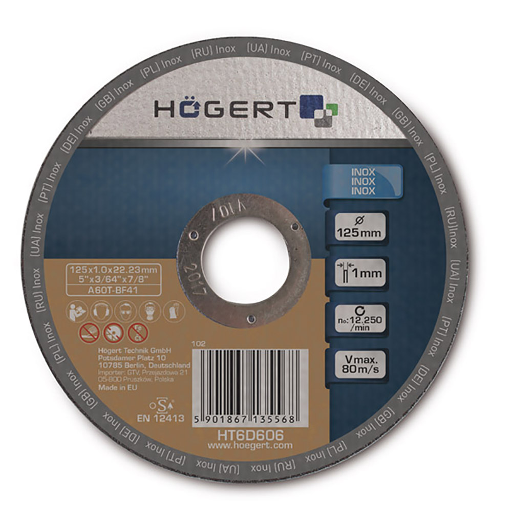 Korundový kotouč  pro řezání Inoxu HOGERT HT6D606