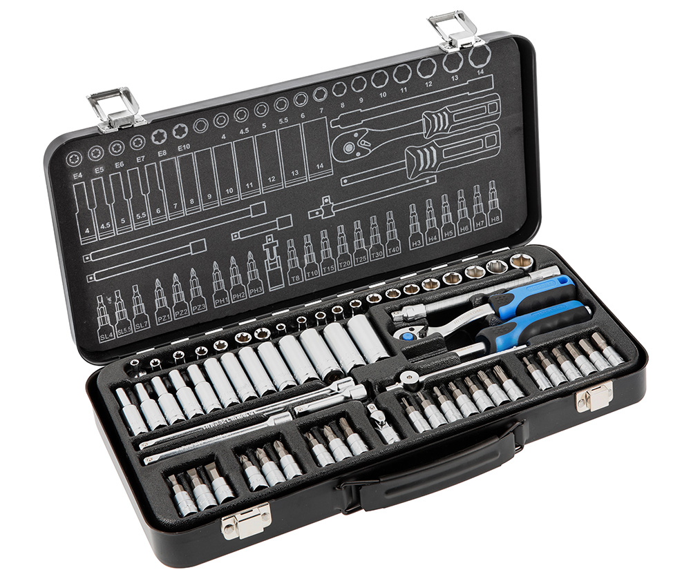 Sada nářadí HOGERT HT1R486 kufr 63 ks