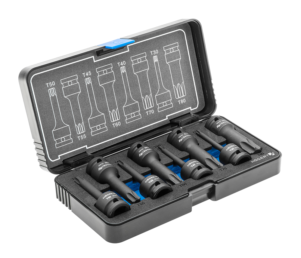 Sada nástrčných klíčů TORX HOGERT HT6R002 8 ks