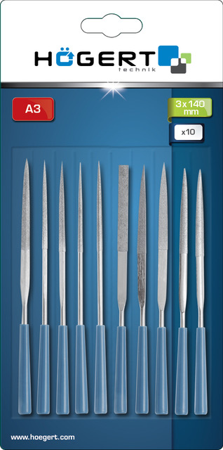 Levně Sada pilníků HOGERT HT3B809 10 ks