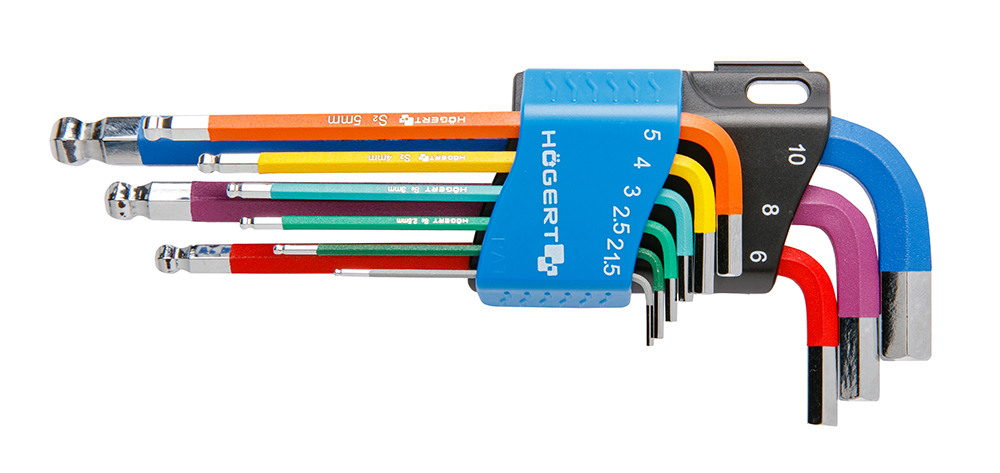 Sada šestihranných klíčů barevné HOGERT HT1W806