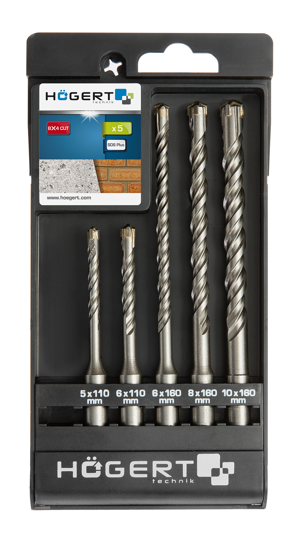 Levně Sada vrtáků SDS plus HOGERT HT6D370 5 ks