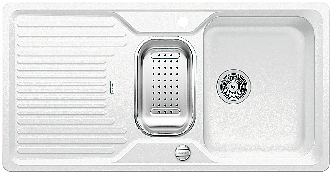 Levně Granitový dřez Blanco CLASSIC 6 S bílá s excentrem a odkapovou miskou 509234