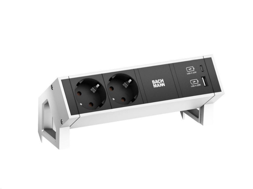 Levně Zásuvka Bachmann 902.950 Desk 2 - 2x 230V + USB nab. A+C bílá
