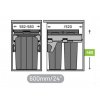 odpadkovy kos sorter hq 60 3 2x13l, 28 l vyska 460 mm antracit technicky obrazek