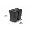 Odpadkový koš s integrovaným výsuvem 2x35 L - antracit detail 2
