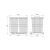 Odpadkový koš s integrovaným výsuvem 2x35 L - antracit detail 6