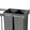 Odpadkový koš UNION K40 s integrovaným výsuvem - 25 + 25 L - antracit detail 6