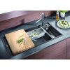 Granitový dřez Blanco AXIA III 6 S InFino káva dřez vpravo + dřevěná krájecí deska, odkap. nerezová miska, nerez misky a excentr 523471