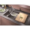 Blanco AXIA III 6 S InFino Silgranit černá dřev.kráj.deska dřez vlevo s exc.
