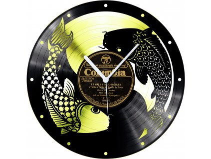 Hodiny Rybářské - Rybář Koi kapr Jing a Jang gold edition