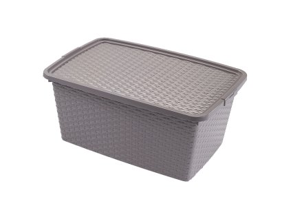 Heidrun Úložný box Ratan s víkem 20l