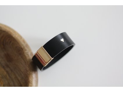 Kožený náramok 2cm LÁSKA- čierna