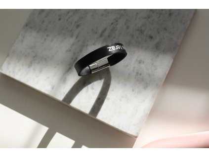 Personalizovaný kožený náramok 1cm basic- čierna