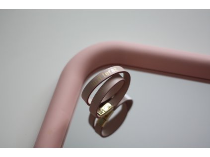 Personalizovaný kožený náramok 1cm zavinovací-pudrovoružová