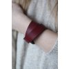 Kožený náramok 2cm zavinovací-bordová