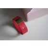 Kožený náramok 2cm LÁSKA- hot pink