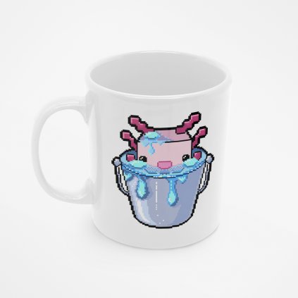 cute axolotl bucket hrnek mockup