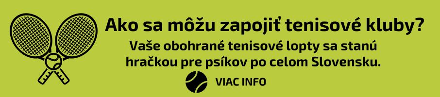 Tenisové kluby a hráči - použité tenisové loptičky pre psov