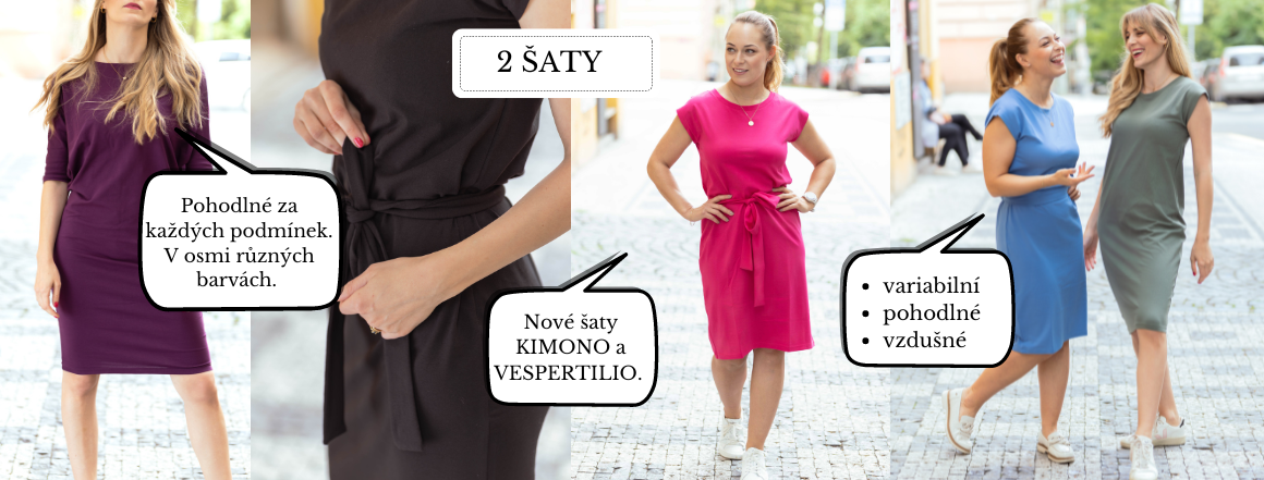 šaty kimono a šaty vespertilio novinky