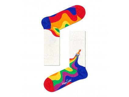 Happy Socks vesele ponozky vzor barvy slozeni bavlna polyamid elastan barva fialova