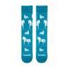 Fusakle vesele ponozky vzor modrotisk konik unisex slozeni bavlna polyamid elastan barva modra,veselé ponožky s koníky