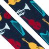 Fusakle vesele ponozky vzor Orchestra unisex slozeni bavlna polyamid elastan barva modra ponožky vzor hudba