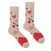 Hesty socks veselé ponozky vzor Láska unisex slozeni bavlna polyamid elastan barva bezova