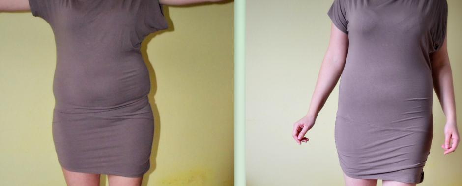 PRED a PO oblečení sťahovacieho spodného prádla