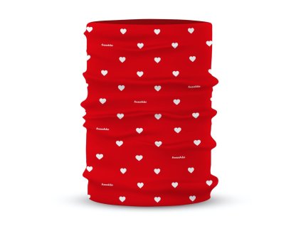 Fusakle šatka vzor Láska farba červená zloženie poylester elastan