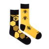 Veselé ponožky Fusakle vzor Včelín farba čierna a žltá zloženie bavlna polyamid elastan