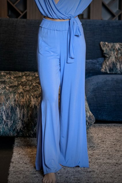 Side Slit Long Pants | Sky Blue