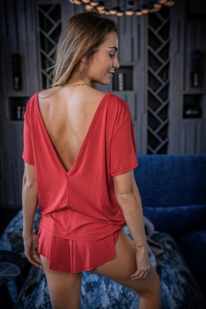 Loose T-shirt & Butterfly Shorts | Red