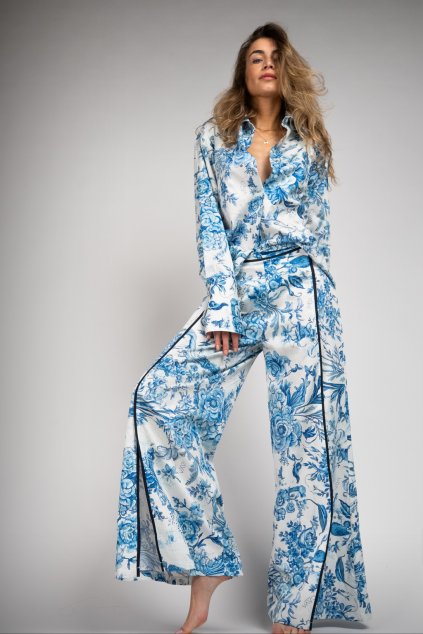 CĀVA SET Shirt & Pants, Cotton Satin | Original CĀVA Botanical Print