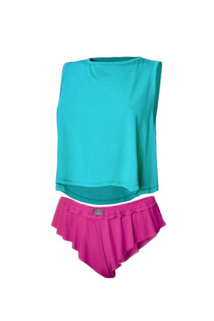 Bamboo Crop Top & Cute Wavy Shorts | Loreen Label