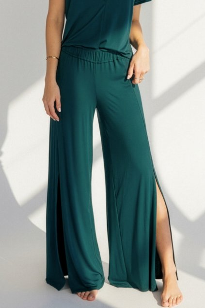 Bamboo Side Slit Long Pants | Loreen Label