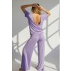 Loose T-shirt & Side Slit Long Pants | Mauve