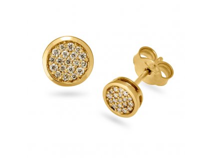 Diamond Dot Pave YG Earrings