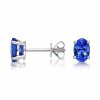 oval studs tanzanite