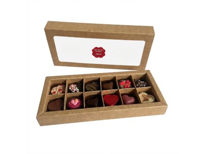 Valentýnská bonboniéra 12ks 130g otevřená