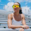 losreyes prime polarized orange sunglasses on athlete in bleachers