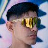 LosReyes Prime Galaxy Sun yellow wraparound sunglasses front lifestyle
