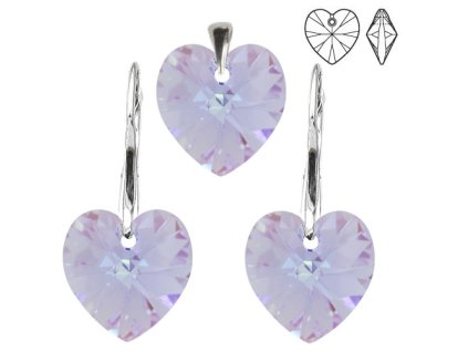 SE1294SWSS set swarovski violet ab srdiecka