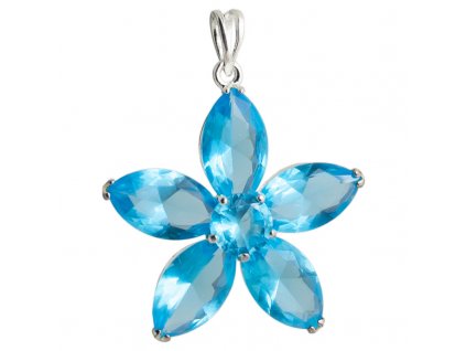 PV0155ZS privesok modry kvet so zirkonmi