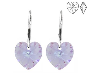 NA9170SWSS swarovski srdiecka nausnice violet ab