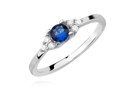 PR7170ZSS Strieborný prsteň s modrým zirkónom