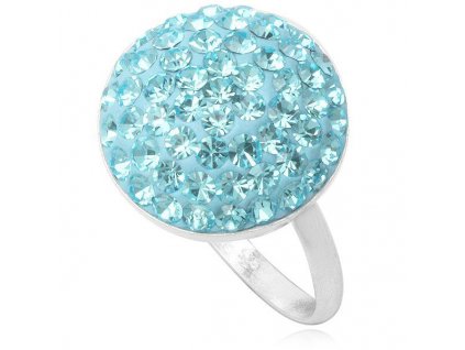 PR4434SWSS swarovski svetlomodry kruh prsten strieborny